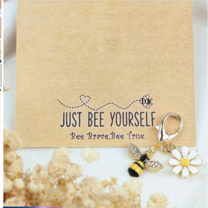 “Just Bee Yourself” Encouragement Keychain